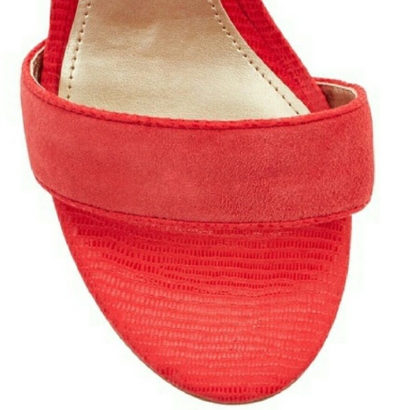 WHBM Filia Suede Ankle Strap Heels, Red, 5.5M - Picture 4 of 13